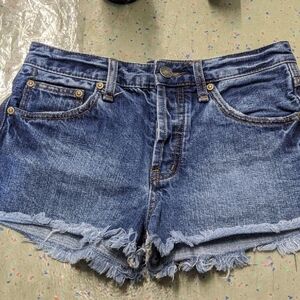 Free People Denim Blue Women's Shorts W25
